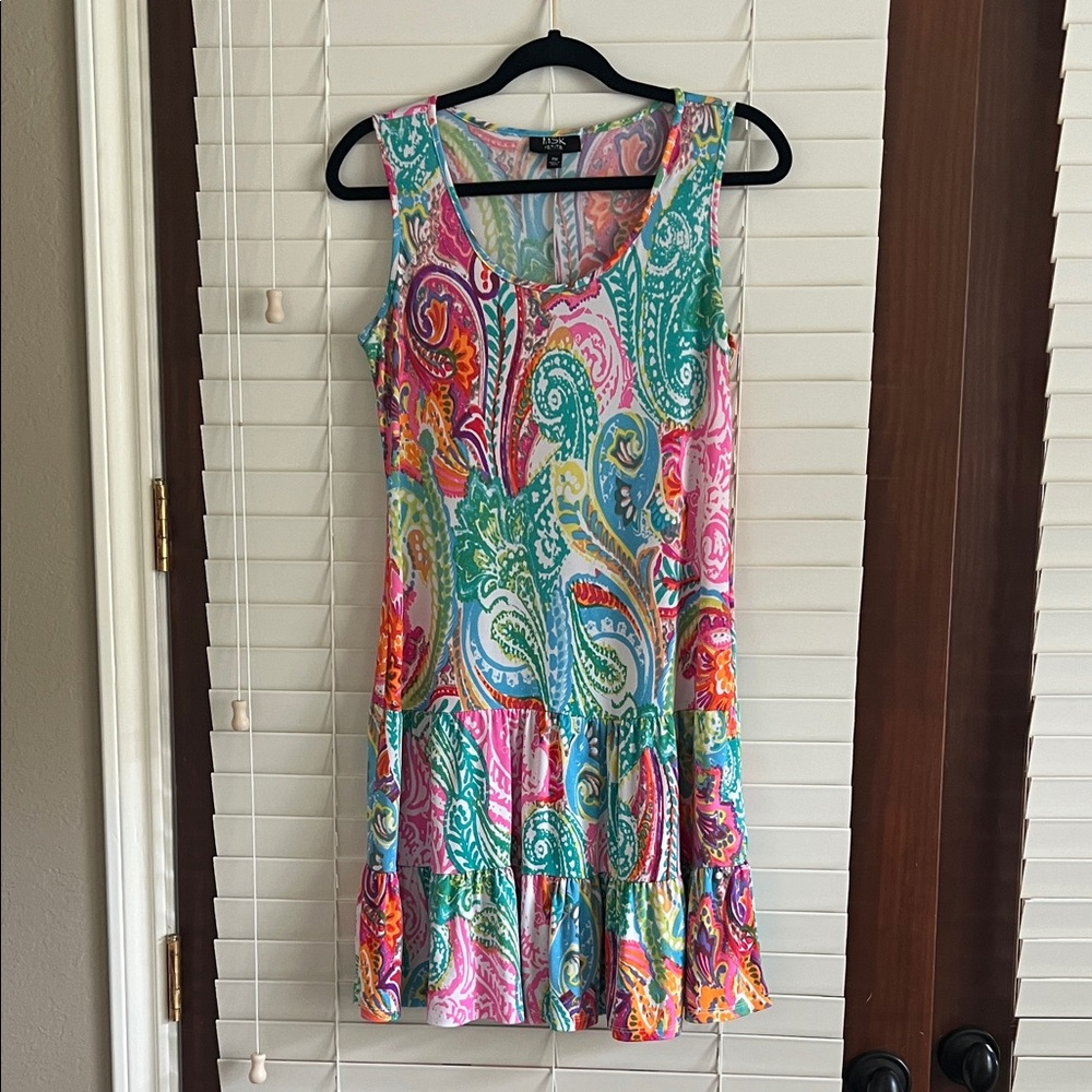 MSK Multicolor Paisley Midi Dress Beach Summer Dress